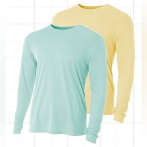Bundle “2” A4 cooling performance t-shirts‎ mint green and yellow adult M